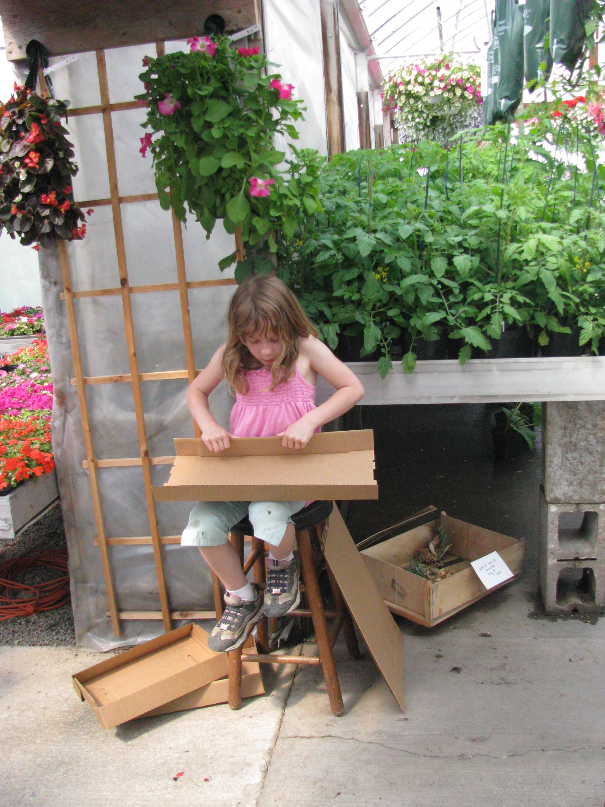 Samantha making boxes